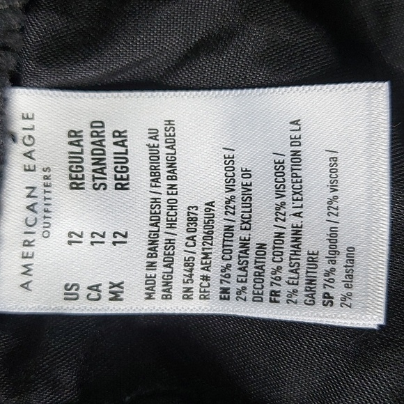 American Eagle Women Cargo Corduroy Pant Size 12 Gray High Rise Straight Leg - Picture 8 of 11